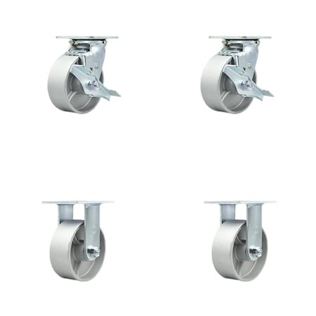 Service Caster Tool Box Caster Wheel Set 5'' Semi Steel Cast Iron Swivel Casters, 4PK TOOL-SCC-30CS520-SSB-TLB-2-R-2